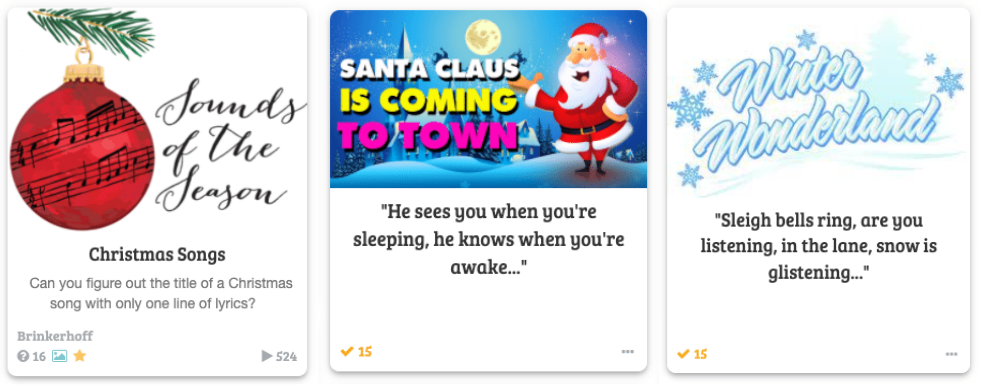 Christmas Songs Baamboozle Game Screenshot