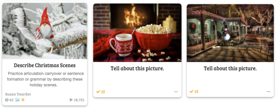 Describe Christmas Scenes Baamboozle Game Screenshot