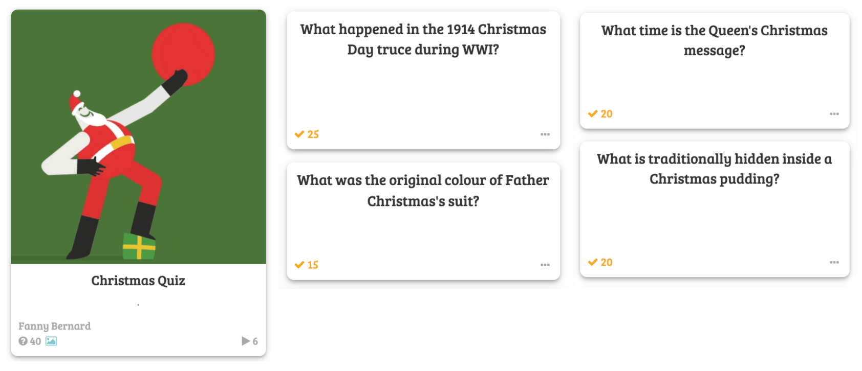 Christmas Quiz Baamboozle Game Screenshot