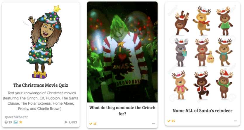 The Christmas Movie Quiz Baamboozle Game Screenshot