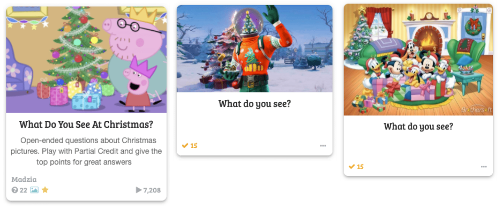 What Do You See at Christmas? Baamboozle Game Screenshot