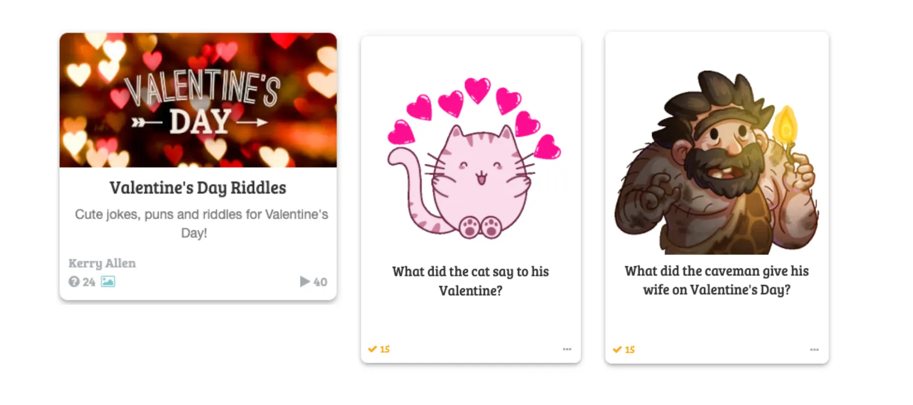 Valentine’s Day Riddles Game on Baamboozle