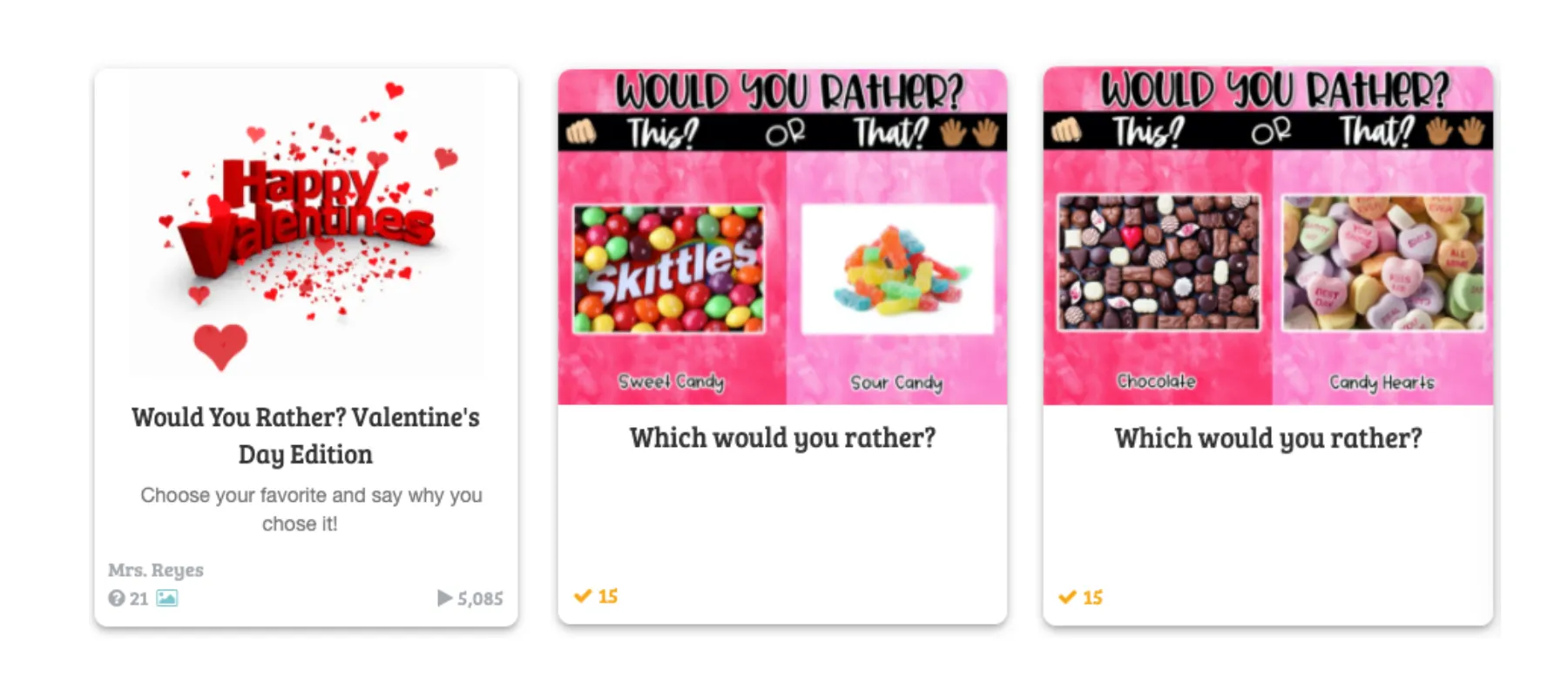 Would You Rather: Valentine’s Edition Game on Baamboozle