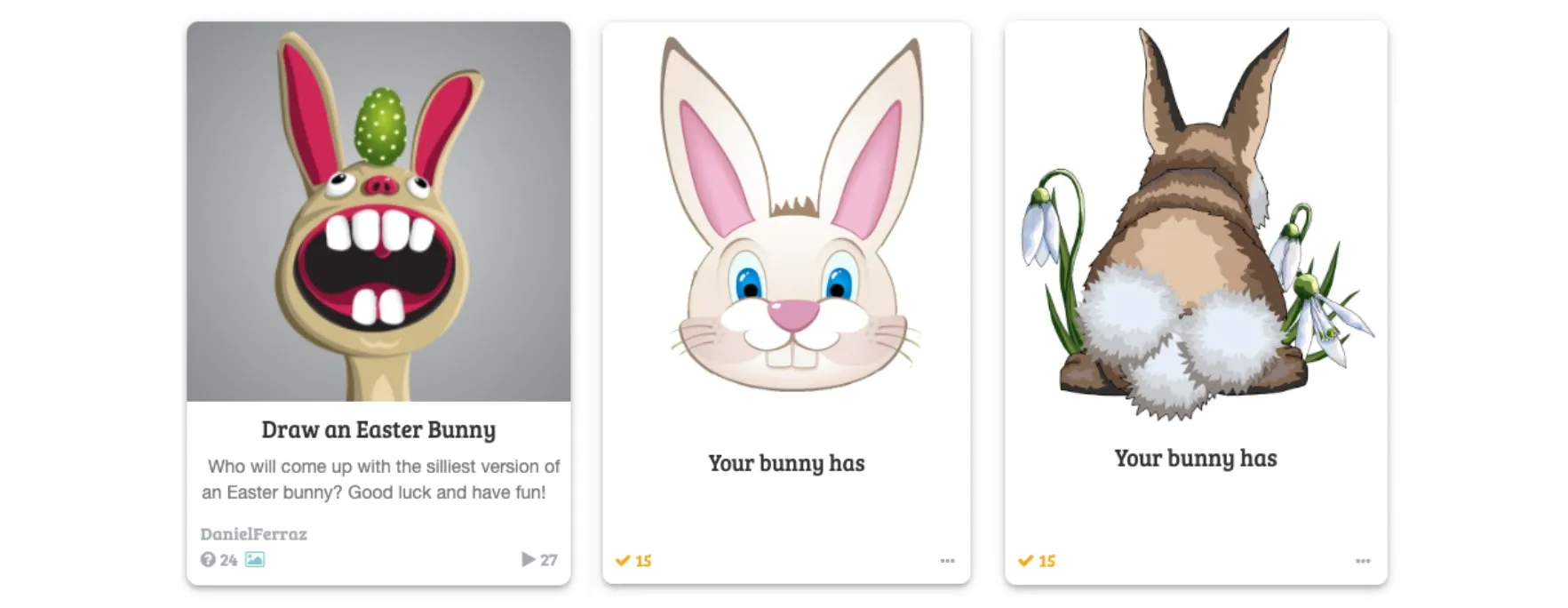 Draw an Easter Bunny game on Baamboozle