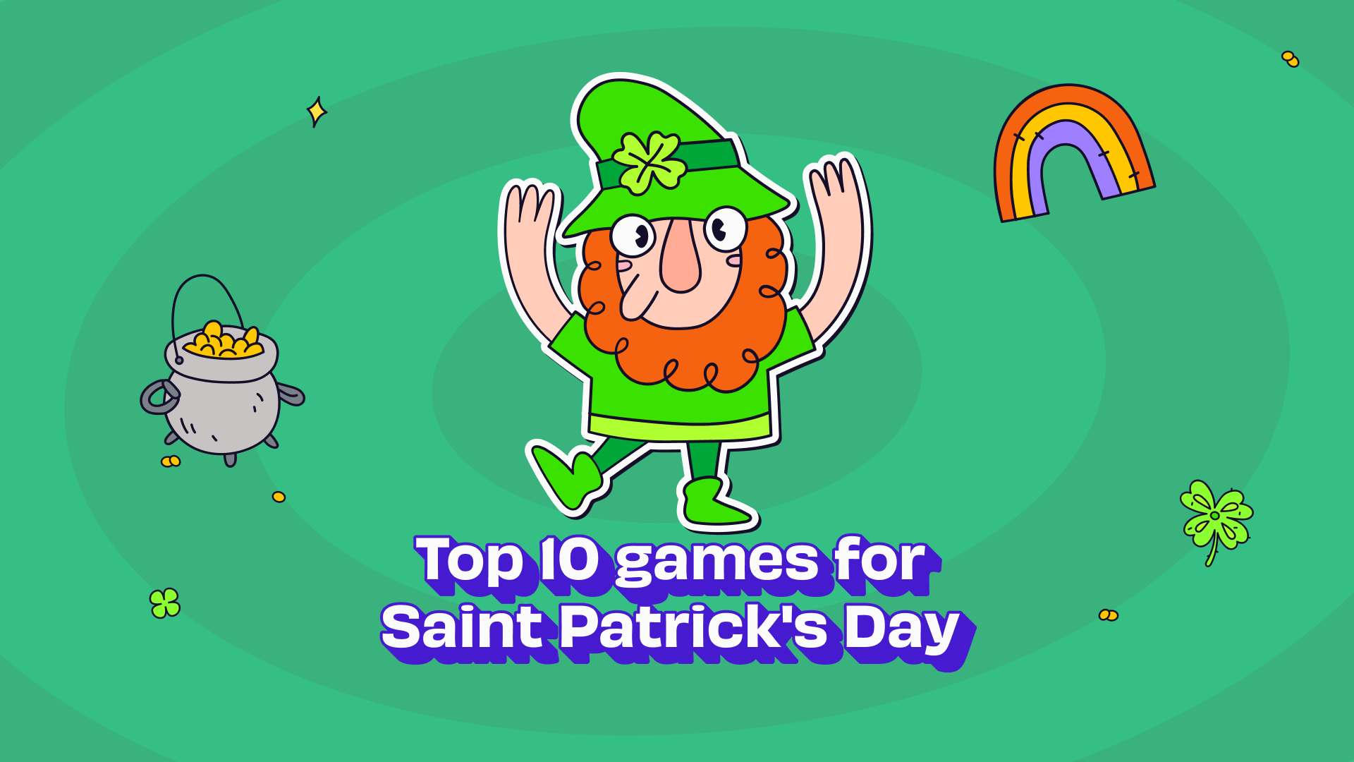 Saint Patrick's day doodle on a green background